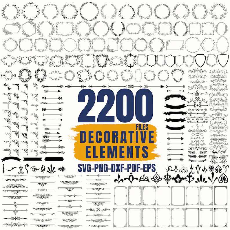 2200 Decorative Elements SVG Bundle