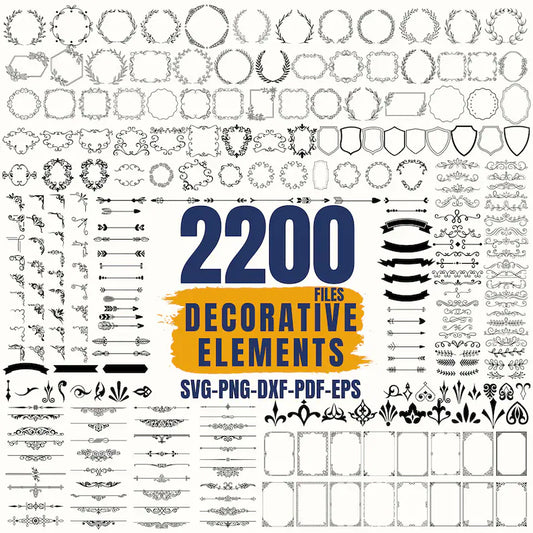 2200 Decorative Elements SVG Bundle